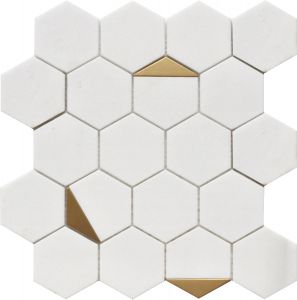 Hexagon 六角 | 白配金 | 305(L) x 330(W)